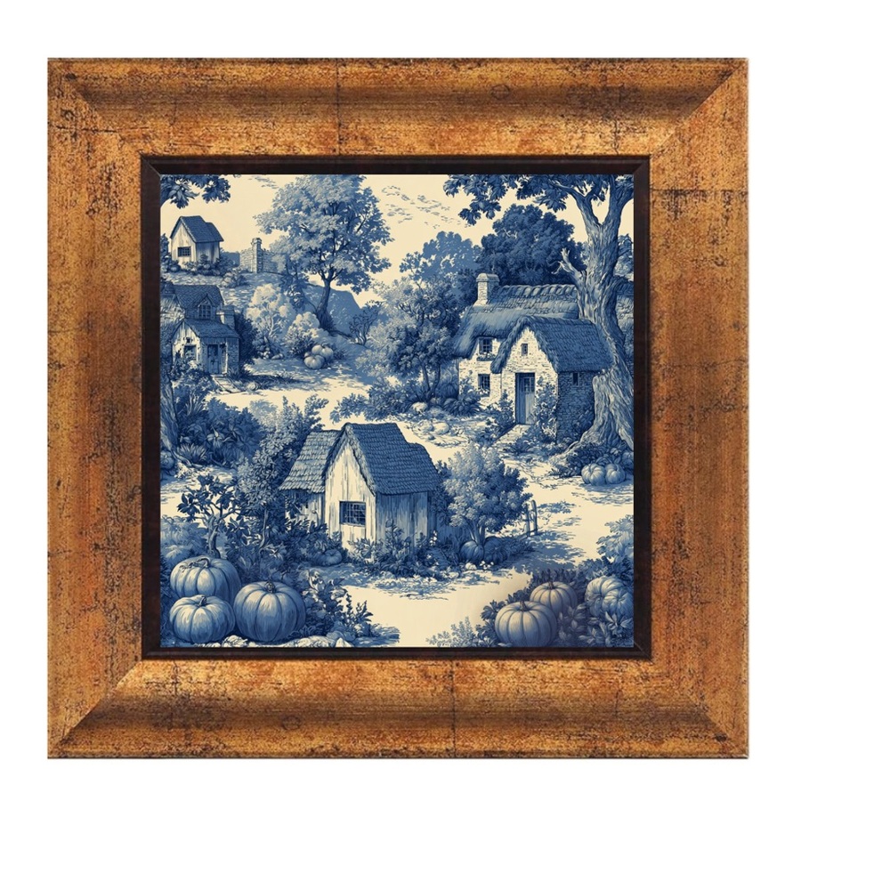 Framed English Toile Fall Art